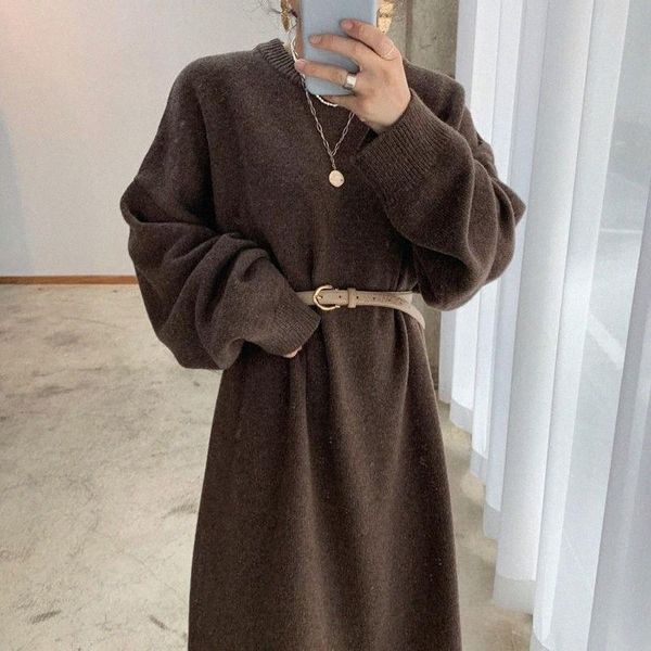 casual dresses women's sweater dress winter korean simple style multi function round neck loose knitting wool belt 42e5#, Black;gray
casual dresses women's sweater dress winter korean simple style multi function round neck loose knitting wool belt 42e5#, Black;gray