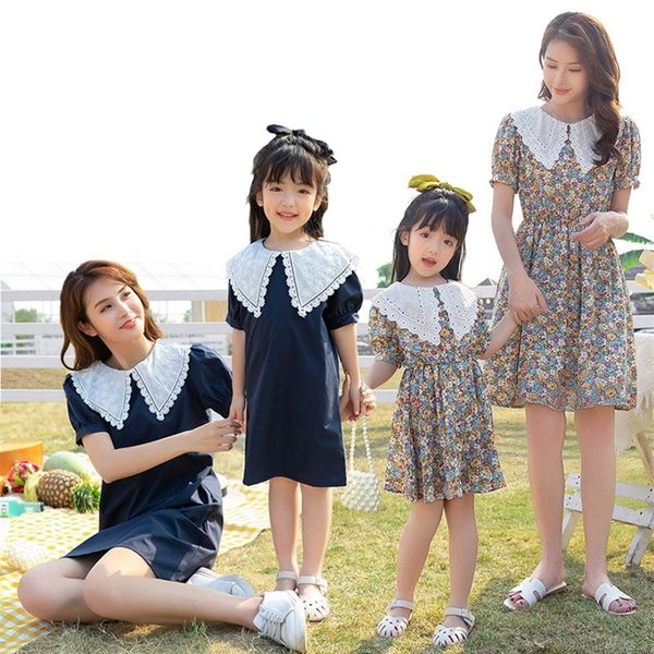 family matching outfits mother and daughter matching dress summer lace collar floral casual robe family outdoor holiday clothes mother day g, Blue
family matching outfits mother and daughter matching dress summer lace collar floral casual robe family outdoor holiday clothes mother day g, Blue