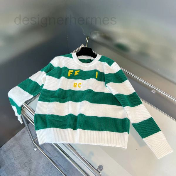 women's sweatshirt designer autumn and winter new white and green striped embroidered knitted round neck casual age reduction top, Black
women's sweatshirt designer autumn and winter new white and green striped embroidered knitted round neck casual age reduction top, Black