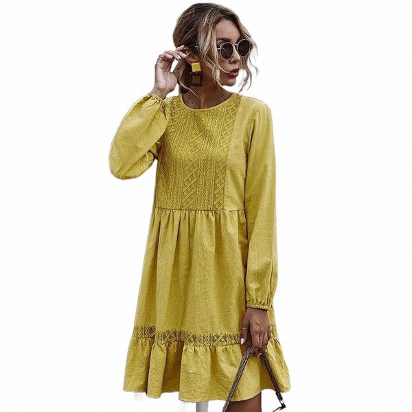 casual dresses gbvlgar 2021 women dress autumn winter lace stitching yellow long sleeve loose vintage for ladies clothes h1be#, Black;gray
casual dresses gbvlgar 2021 women dress autumn winter lace stitching yellow long sleeve loose vintage for ladies clothes h1be#, Black;gray
