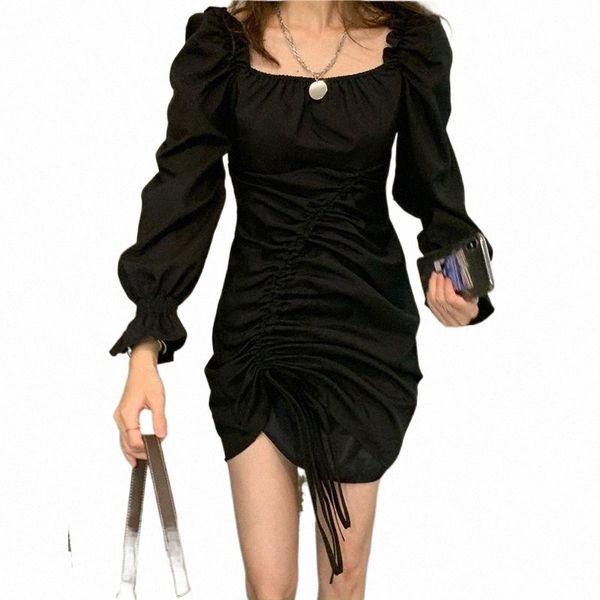 casual dresses 2021 autumn temperament dress square neck puff sleeve drawstring pleated tie slim black domineering fashion b4fj#, Black;gray
casual dresses 2021 autumn temperament dress square neck puff sleeve drawstring pleated tie slim black domineering fashion b4fj#, Black;gray