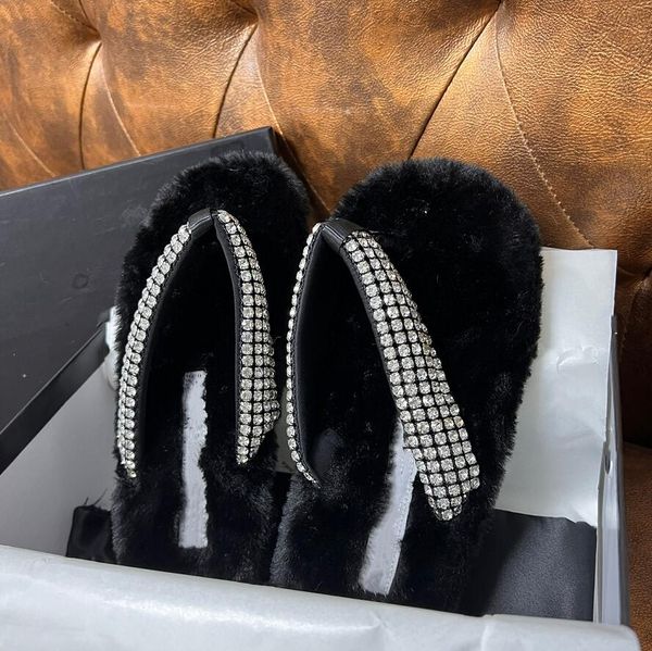 designer winter slipper wool furry leisure crystal flip-flops luxury lady slippers fashion plush fluffy comfort sandals warmth home flat bot, Black
designer winter slipper wool furry leisure crystal flip-flops luxury lady slippers fashion plush fluffy comfort sandals warmth home flat bot, Black