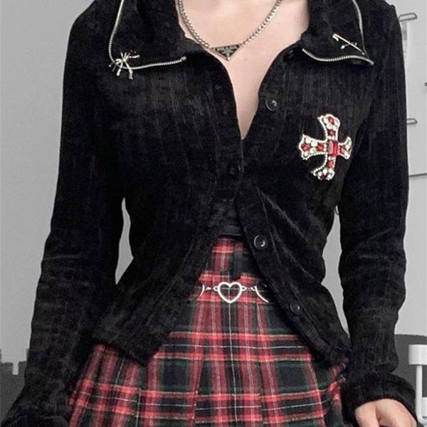 women's knits tees altgoth vintage y2k gothic cardigan women streetwear emo alternative dark academia mall goth cross knitted sweater 2, White
women's knits tees altgoth vintage y2k gothic cardigan women streetwear emo alternative dark academia mall goth cross knitted sweater 2, White