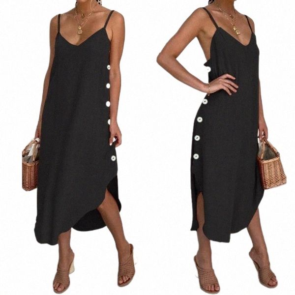 casual dresses summer women solid color adjustable straps buttons slitting irregular hem midi sling dress female loose sundress k16o#, Black;gray
casual dresses summer women solid color adjustable straps buttons slitting irregular hem midi sling dress female loose sundress k16o#, Black;gray