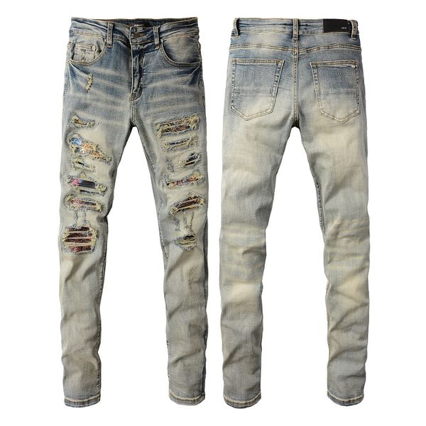 2021 mens jeans distressed motorcycle biker jean rock skinny slim ripped hole letter uality brand hip hop denim pants 876, Blue
2021 mens jeans distressed motorcycle biker jean rock skinny slim ripped hole letter uality brand hip hop denim pants 876, Blue