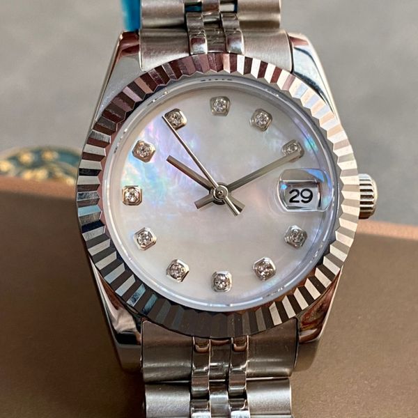 women's watch white dial 31mm scratch resistant sapphire glass mirror stainless steel original buckle montre de luxe fully automatic me, Slivery;brown
women's watch white dial 31mm scratch resistant sapphire glass mirror stainless steel original buckle montre de luxe fully automatic me, Slivery;brown