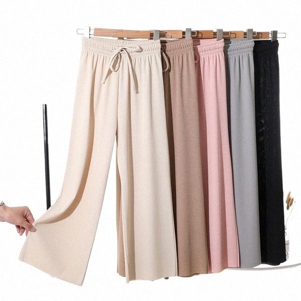 women's pants & capris wide leg women summer high waist loose silk thin capri-pants drape straight casual female s4ax#, Black;white
women's pants & capris wide leg women summer high waist loose silk thin capri-pants drape straight casual female s4ax#, Black;white