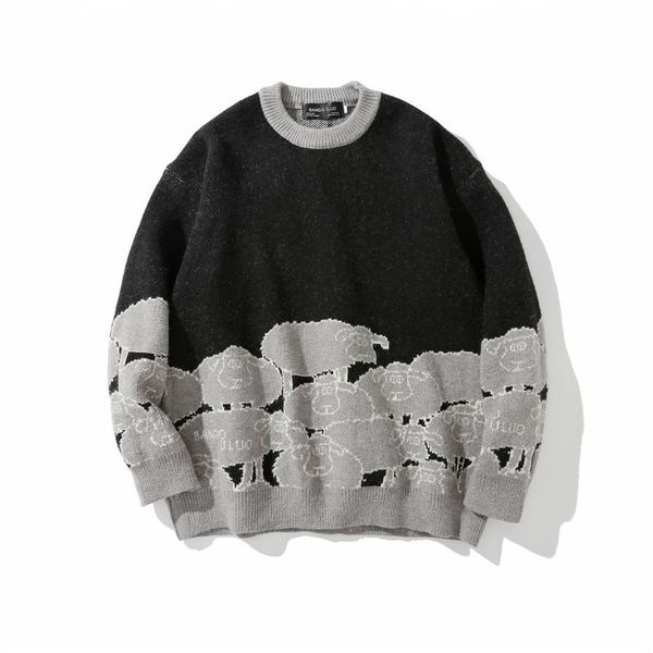men s sweaters cartoon sheep pattern men sweater streetwear knitted pullovers autumn harajuku hip hop cotton oversize pullover 220913, White;black
men s sweaters cartoon sheep pattern men sweater streetwear knitted pullovers autumn harajuku hip hop cotton oversize pullover 220913, White;black