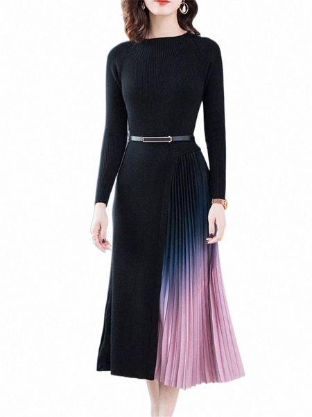 casual dresses dress female autumn and winter 2021 fashion temperament slim contrast color stitching long sleeve knit pleated f2751 r9fk#, Black;gray
casual dresses dress female autumn and winter 2021 fashion temperament slim contrast color stitching long sleeve knit pleated f2751 r9fk#, Black;gray