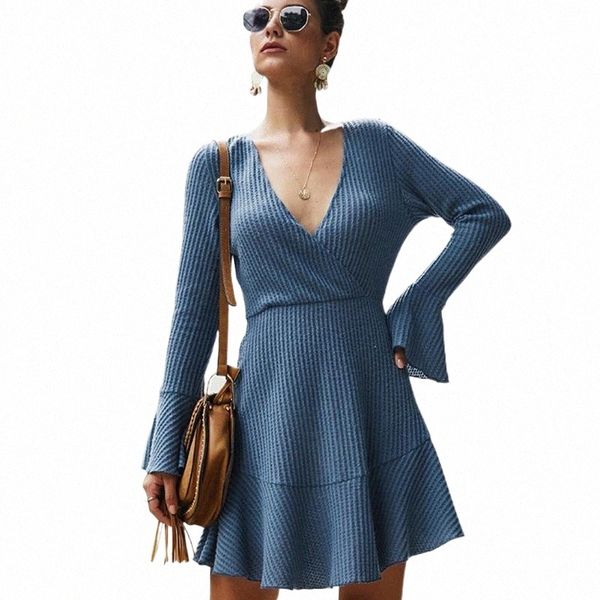casual dresses women ruffled knit dress v neck long sleeve sundress summer beach party bmf88 y8lq#, Black;gray
casual dresses women ruffled knit dress v neck long sleeve sundress summer beach party bmf88 y8lq#, Black;gray
