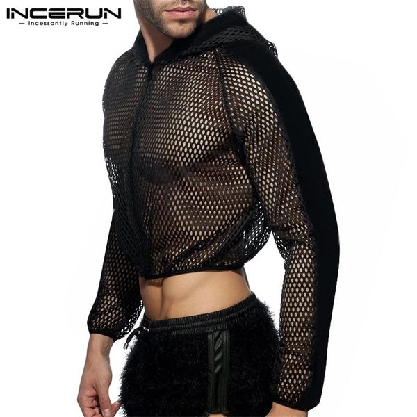 men's tshirts men mesh crop hooded solid color see through streetwear zipper t shirt workout outerwear casual camisetas incerun 220915, White;black
men's tshirts men mesh crop hooded solid color see through streetwear zipper t shirt workout outerwear casual camisetas incerun 220915, White;black