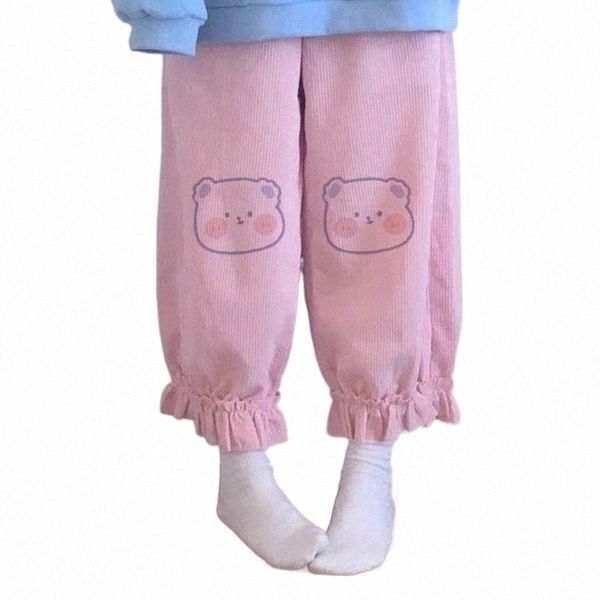 japanese sweet cute sweatpants women cartoon bear embroidery lolita pink wide leg pants kawaii all-match loose straight trousers women', Black;white
japanese sweet cute sweatpants women cartoon bear embroidery lolita pink wide leg pants kawaii all-match loose straight trousers women', Black;white