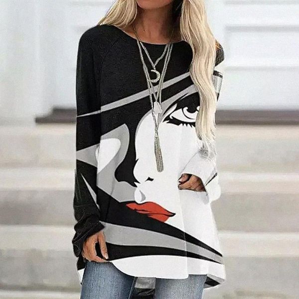 2021 new arrival women casual long sleeve t-shirt abstract face print t-shirt autumn fashion elegant tee shirt 18 colors t1ut#, White
2021 new arrival women casual long sleeve t-shirt abstract face print t-shirt autumn fashion elegant tee shirt 18 colors t1ut#, White