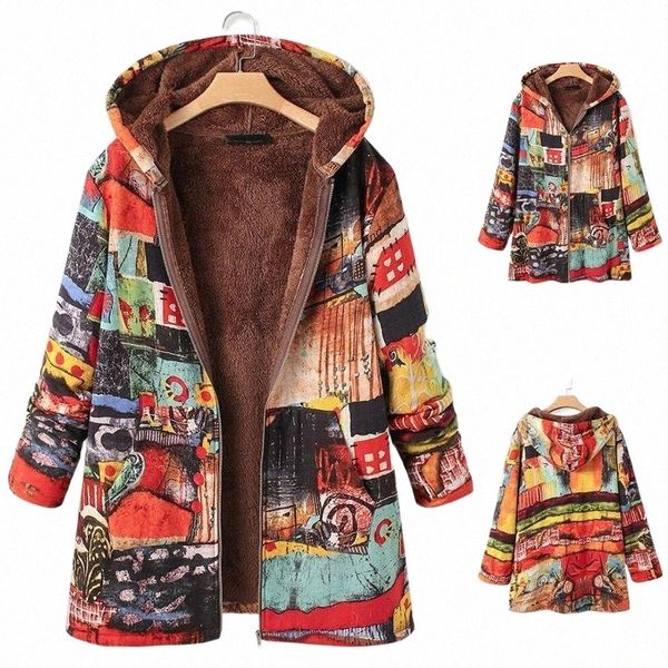 women vintage coat flowers print fleece hooded plus size long sleeve mother's clothes jacket women fashion elegant thick coat s16d#, Black
women vintage coat flowers print fleece hooded plus size long sleeve mother's clothes jacket women fashion elegant thick coat s16d#, Black