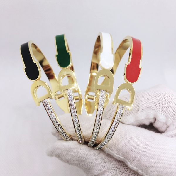 fashion designer ladies bracelet charm luxury bangle 18k gold colorful valentine's day christmas gift 316l titanium steel jewelry, Black
fashion designer ladies bracelet charm luxury bangle 18k gold colorful valentine's day christmas gift 316l titanium steel jewelry, Black