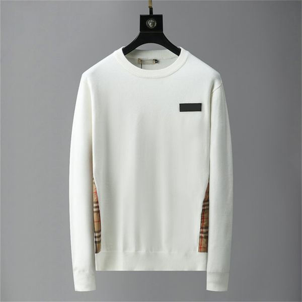 men's sweater black and white checked stripe brand wool warm soft comfortable fashion casual classic pattern letters crease resistant, White;black
men's sweater black and white checked stripe brand wool warm soft comfortable fashion casual classic pattern letters crease resistant, White;black