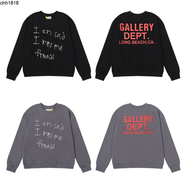 high version of meichao galery dept letter printing net red same high gram heavy terry men's and women's round neck sweater, Black
high version of meichao galery dept letter printing net red same high gram heavy terry men's and women's round neck sweater, Black