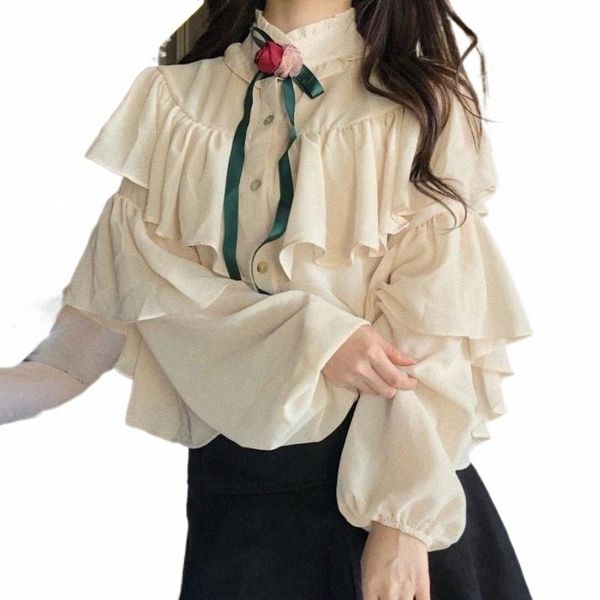 women's blouses & shirts chic elegant ruffles lantern long sleeve chiffon shirt stand lace up bow button blusas autumn spring 2021 blou, White
women's blouses & shirts chic elegant ruffles lantern long sleeve chiffon shirt stand lace up bow button blusas autumn spring 2021 blou, White