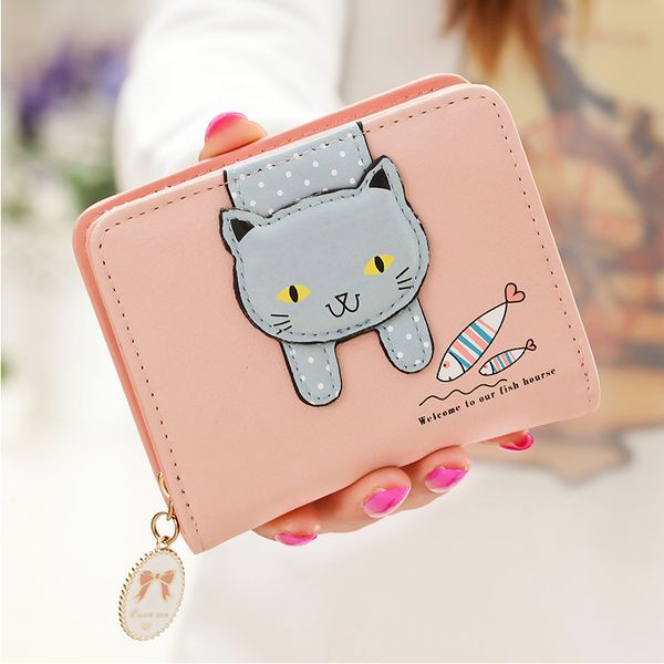 women cute cat wallet small zipper girl wallet brand designed pu leather womens coin purse female card holder wallets billetera, Red;black
women cute cat wallet small zipper girl wallet brand designed pu leather womens coin purse female card holder wallets billetera, Red;black