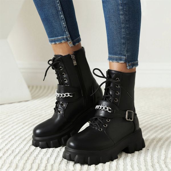 boot autumn and winter platform shoes botines muje plus size comfortable college style casual womens 220915, Black
boot autumn and winter platform shoes botines muje plus size comfortable college style casual womens 220915, Black