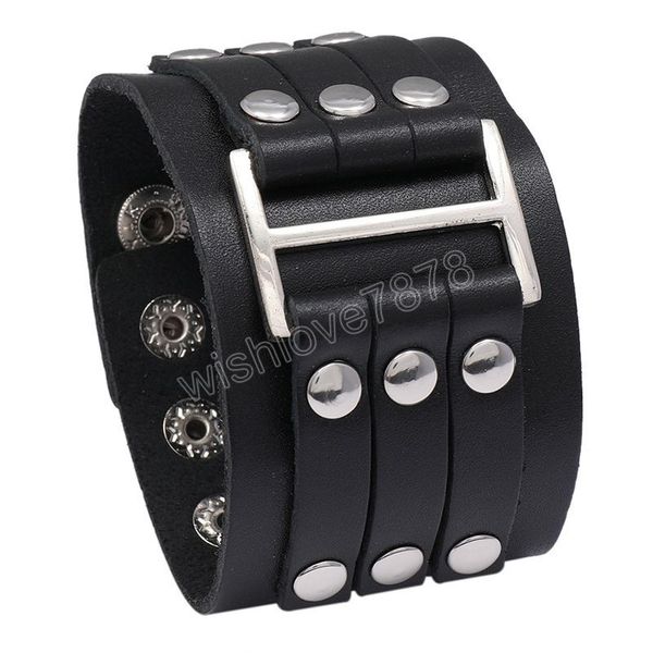 rivet wide leather bracelets cuff multilayer wrap button adjustable bracelet wristand for men women fashion jewelry black, Golden;silver
rivet wide leather bracelets cuff multilayer wrap button adjustable bracelet wristand for men women fashion jewelry black, Golden;silver
