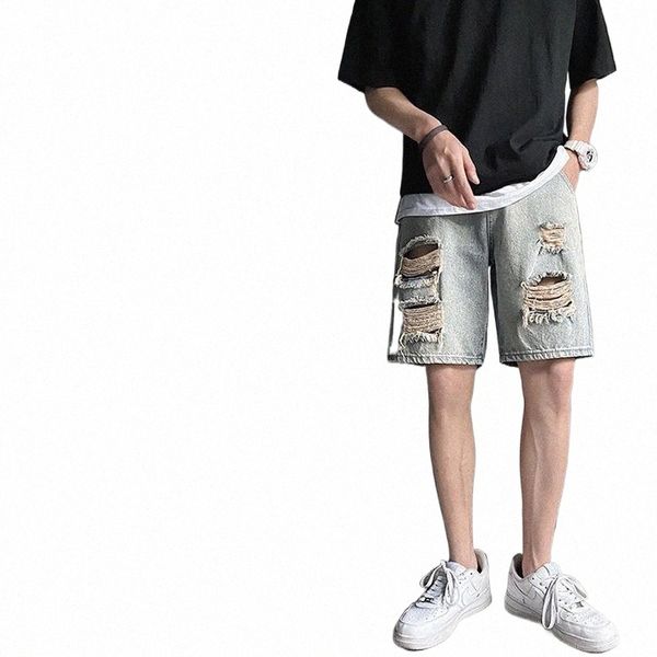 korean version of the hole old denim men's trend five points loose straight washed hong kong style retro beggar shorts t9jn#, White;black
korean version of the hole old denim men's trend five points loose straight washed hong kong style retro beggar shorts t9jn#, White;black