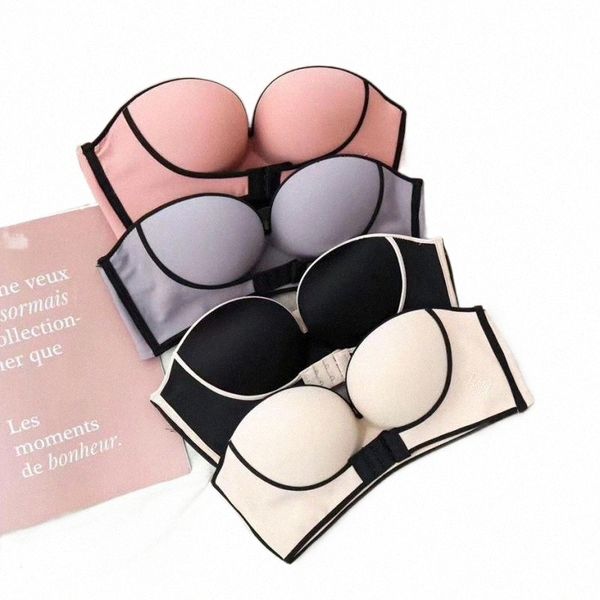 women padded bra gather strapless super push up lingerie invisible brassiere with adjustable bras g1vo#, Red;black
women padded bra gather strapless super push up lingerie invisible brassiere with adjustable bras g1vo#, Red;black