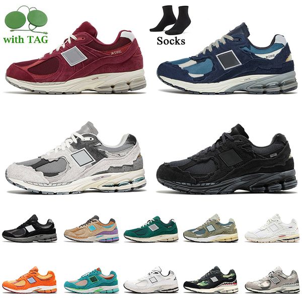 new fashion 2002r women mens running shoes 2002 r protection pack phantom rain cloud dark navy suede garnet deep earth red sea salt incense