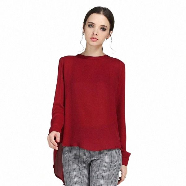 women casual loose chiffon blouse long sleeve solid crimp shirts plus size women's blouses & g0xz#, White
women casual loose chiffon blouse long sleeve solid crimp shirts plus size women's blouses & g0xz#, White