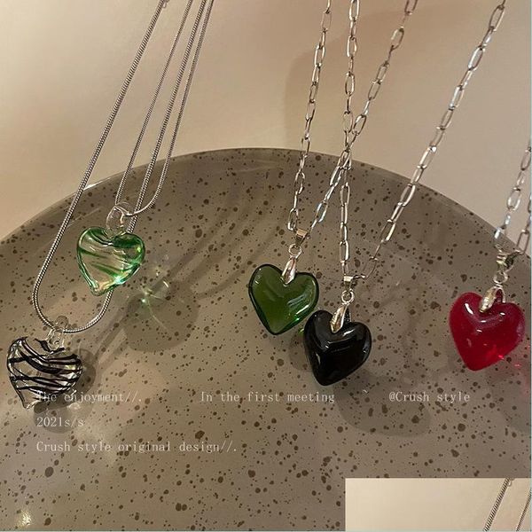 pendant necklaces green black zebra-stripe glass heart pendant titanium steel chain necklaces for women chokers unusual necklace aest dhc9a, Silver
pendant necklaces green black zebra-stripe glass heart pendant titanium steel chain necklaces for women chokers unusual necklace aest dhc9a, Silver