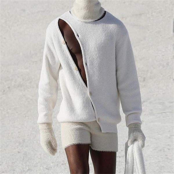 mens sweaters men knit sweater fashion irregular buttondown cardigan autumn winter casual solid long sleeve crew neck outerwear 220914, White;black
mens sweaters men knit sweater fashion irregular buttondown cardigan autumn winter casual solid long sleeve crew neck outerwear 220914, White;black
