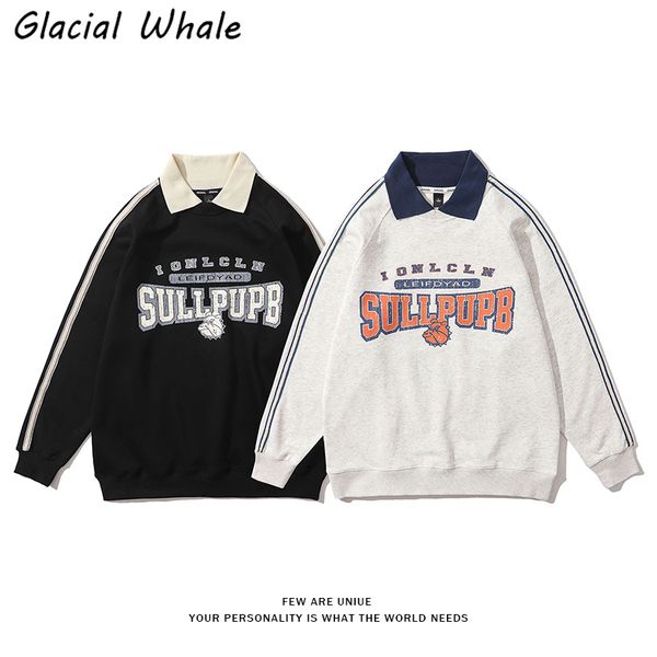mens hoodies sweatshirts glacialwhale men large contrasting color lapel sweater spring hip hop streetwear sweater harajuku couple retro kore, Black 
mens hoodies sweatshirts glacialwhale men large contrasting color lapel sweater spring hip hop streetwear sweater harajuku couple retro kore, Black