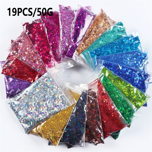 nail glitter 19bags50g laser chunky powder kit for art decorations mixed hexagon sequins bulk holographic paillette design 220915, Silver;gold
nail glitter 19bags50g laser chunky powder kit for art decorations mixed hexagon sequins bulk holographic paillette design 220915, Silver;gold
