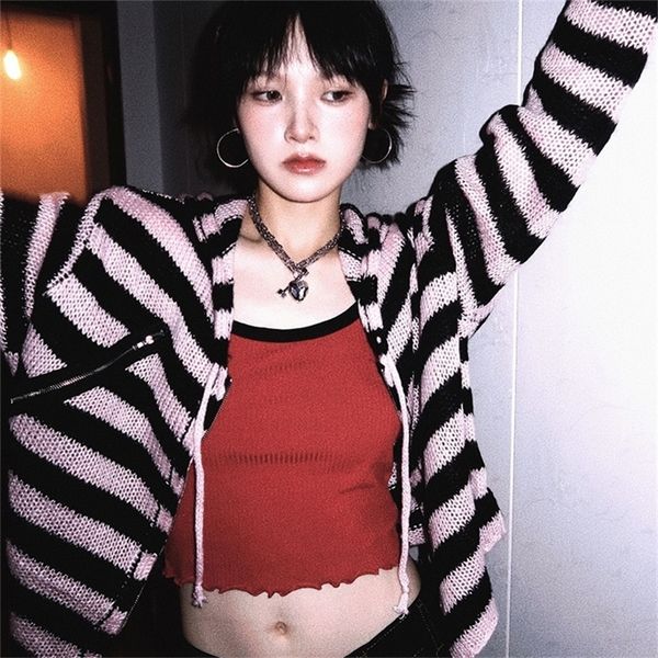 women's knits tees pink white red japanese lady hooded loose harajuku sweaters autumn women striped fake-zipper cardigan knitted hollow
women's knits tees pink white red japanese lady hooded loose harajuku sweaters autumn women striped fake-zipper cardigan knitted hollow