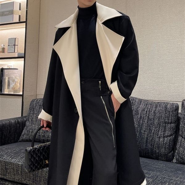 men's wool blends iefb winter fashion trench personality contrast color large collar fake two long coats with cotton temperament men 2, Black
men's wool blends iefb winter fashion trench personality contrast color large collar fake two long coats with cotton temperament men 2, Black