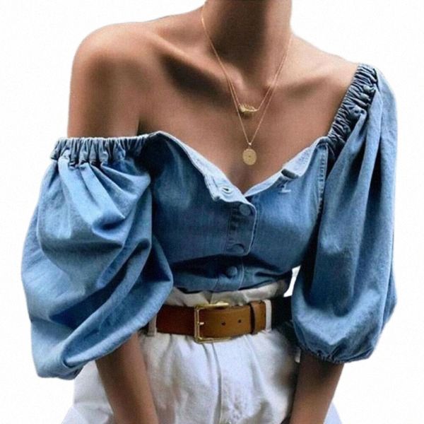 fashion women off shoulder denim long sleeve shirt loose blouse women's blouses & shirts q5hi#, White
fashion women off shoulder denim long sleeve shirt loose blouse women's blouses & shirts q5hi#, White