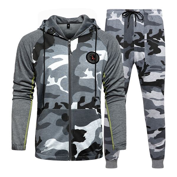 men's tracksuits fashion camo men tracksuit hooded outerwear hoodie set 2 pieces autumn sporting male fitness camouflage sweatshirts ja, Gray
men's tracksuits fashion camo men tracksuit hooded outerwear hoodie set 2 pieces autumn sporting male fitness camouflage sweatshirts ja, Gray