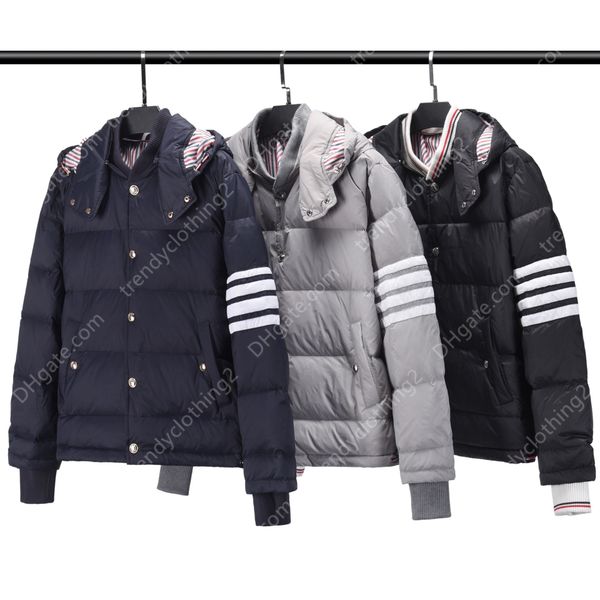 winter men jacket hooded coat tb striped korean design zipper grey duck down thicken couple wear women outerwear, Black;brown
winter men jacket hooded coat tb striped korean design zipper grey duck down thicken couple wear women outerwear, Black;brown