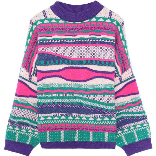 women's sweaters women girl full sleeve pullover crew neck cute patchwork pink purple casual loose sweaters knitwear jumper t220905, White;black
women's sweaters women girl full sleeve pullover crew neck cute patchwork pink purple casual loose sweaters knitwear jumper t220905, White;black