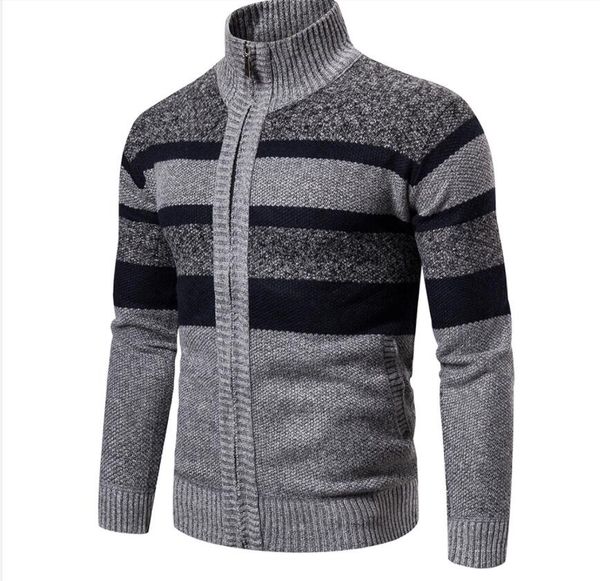 men's sweater luxury designer patchwork stripe cardigan zipper knitted sweater slim fit stand collar thick warm knit cardigans coat, White;black
men's sweater luxury designer patchwork stripe cardigan zipper knitted sweater slim fit stand collar thick warm knit cardigans coat, White;black
