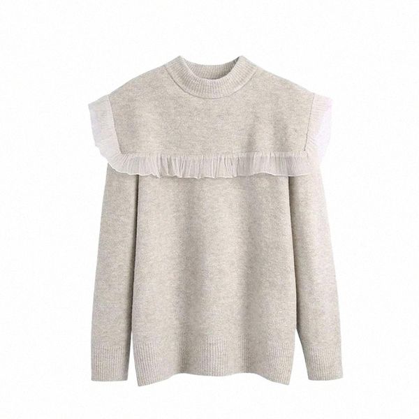 women fashion patchwork organza ruffled knitted sweater vintage o neck long sleeve female pullovers chic women's sweaters s2gl#, White;black
women fashion patchwork organza ruffled knitted sweater vintage o neck long sleeve female pullovers chic women's sweaters s2gl#, White;black