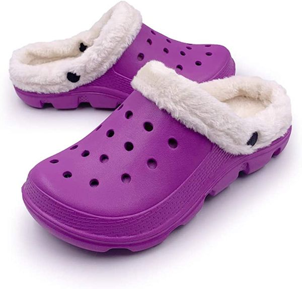 winter breathable warm fleece slippers garden classic lined clogs fuchsia, Black
winter breathable warm fleece slippers garden classic lined clogs fuchsia, Black