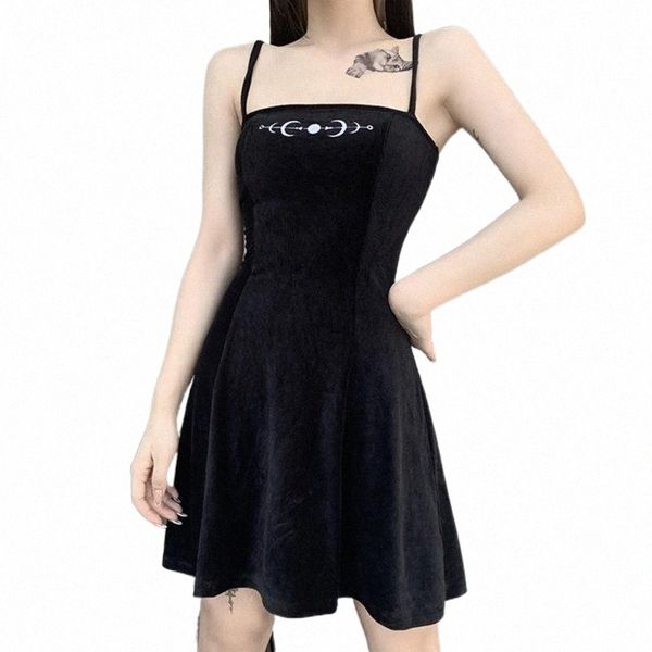 rosetic gothic strap dress women goth fashion velvet vintage autumn winter moon embroidery short corduroy dresses a line casual m4qm#, Black;gray
rosetic gothic strap dress women goth fashion velvet vintage autumn winter moon embroidery short corduroy dresses a line casual m4qm#, Black;gray
