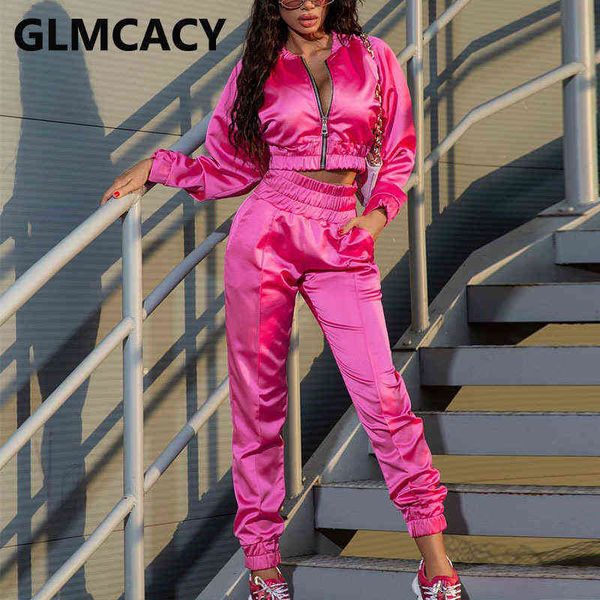 women's two piece pants women two piece satin tracksuits long sleeve zip up jacket slim pants set t220902, White
women's two piece pants women two piece satin tracksuits long sleeve zip up jacket slim pants set t220902, White