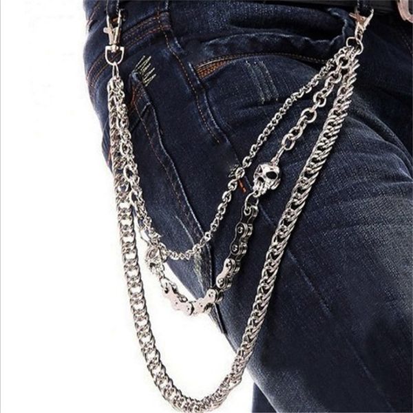 keychains 3 layer punk men's keychains wallet chain skull biker link waist hook trousers pant belt chain for boys fashion jewelry 22091, Silver
keychains 3 layer punk men's keychains wallet chain skull biker link waist hook trousers pant belt chain for boys fashion jewelry 22091, Silver