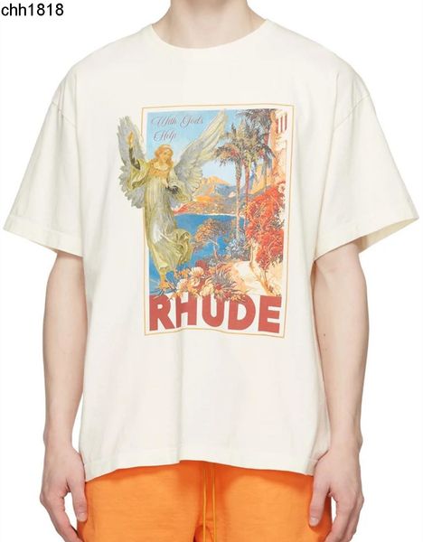 high version 2022 summer new american fashion brand rhude angel hd printed short sleeve t-shirt for men and women, White;black
high version 2022 summer new american fashion brand rhude angel hd printed short sleeve t-shirt for men and women, White;black
