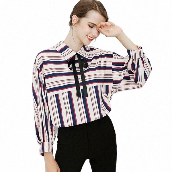 hanyiren stripe long sleeve chiffon blouse shirts 2021 summer autumn bow tie office casual loose shirt female button women women's blo, White
hanyiren stripe long sleeve chiffon blouse shirts 2021 summer autumn bow tie office casual loose shirt female button women women's blo, White