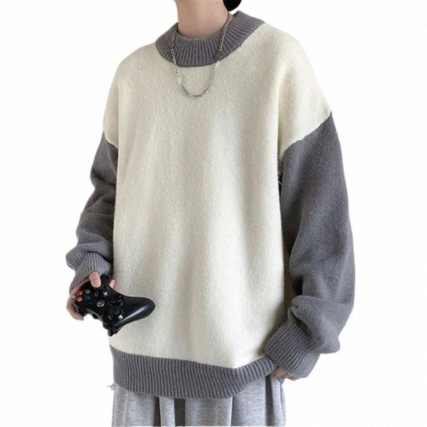 2021 new oversize sweater mens loose long sleeves o-neck korean fashion winter thicken vintage knitted korean clothes pullover1 y6js#, White;black
2021 new oversize sweater mens loose long sleeves o-neck korean fashion winter thicken vintage knitted korean clothes pullover1 y6js#, White;black