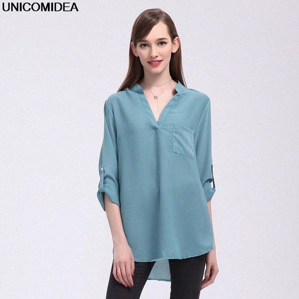 women autumn long sleeve blouse pocket elegant v neck chiffon shirt ladies casual blusas chemise femme 5xl women's blouses & shirts k6, White
women autumn long sleeve blouse pocket elegant v neck chiffon shirt ladies casual blusas chemise femme 5xl women's blouses & shirts k6, White