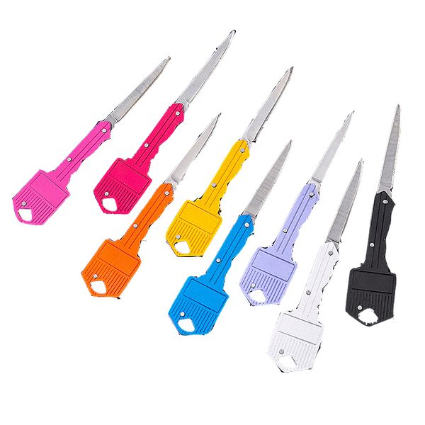 mini key shape folding knife keychain portable outdoor sabre pocket fruit knife multifunctional camping tool gear, Silver
mini key shape folding knife keychain portable outdoor sabre pocket fruit knife multifunctional camping tool gear, Silver